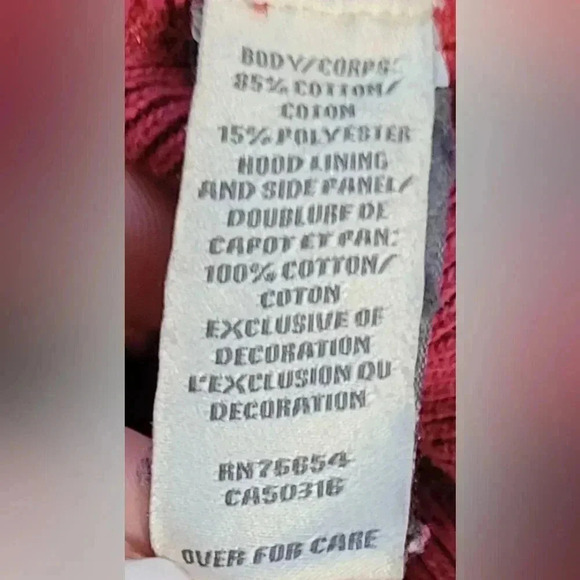 VTG Abercrombie & Fitch embroidered Red Hooded sweatshirt Mens XLG - Picture 6 of 7